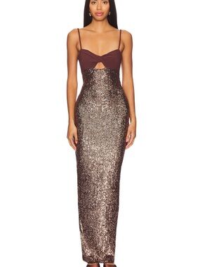 Revolve: Monet Twist Gown in Cocoa & Copper